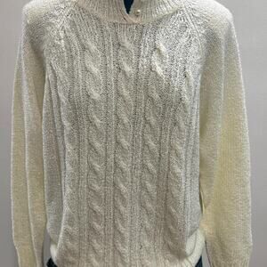NWT Vintage Miranda Pearl Button Cable Knit Sweater - Size M